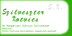 szilveszter kotvics business card